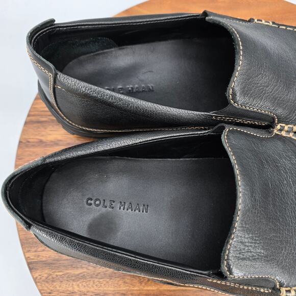 Cole Haan Shoes Mens 14 M Black Leather Tucker Venetian Moc Toe Casual Loafers - Picture 7 of 9